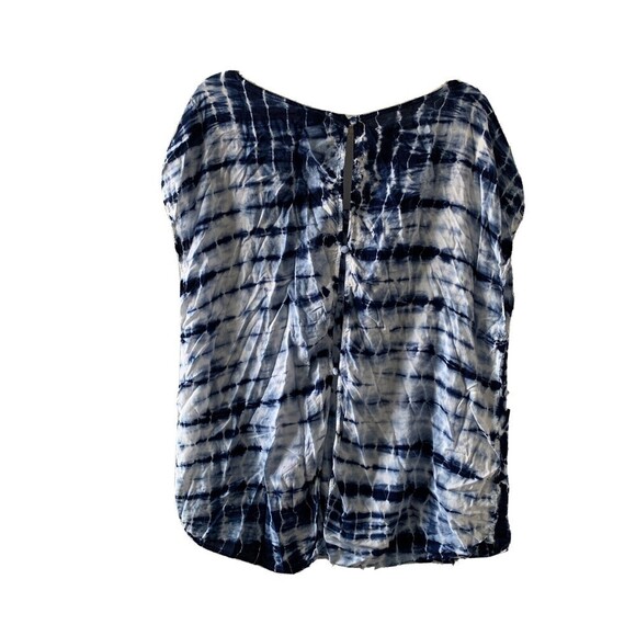 Torrid Womens Plus Size 1X Multicolor Tie Dye Button Back Blouse Top - Picture 3 of 5